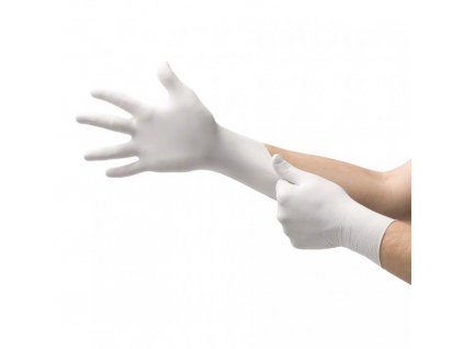Jednorázové nitrilové zdravotnické rukavice Mercator Medical NITRYLEX bílé 100 ks (Velikost L)