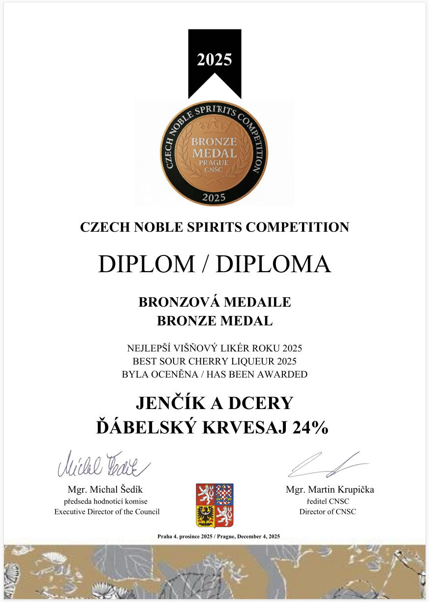 V roce 2025 bronzové ocenění získal Krvesaj