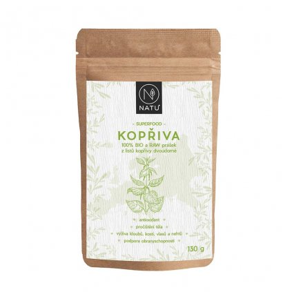 5197 natu kopriva list prasek bio raw 130 g