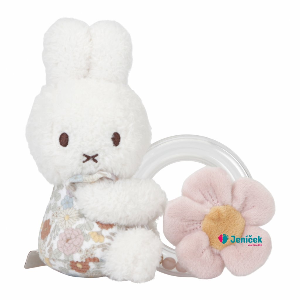Chrastítko s korálky králíček Miffy Vintage Kytičky