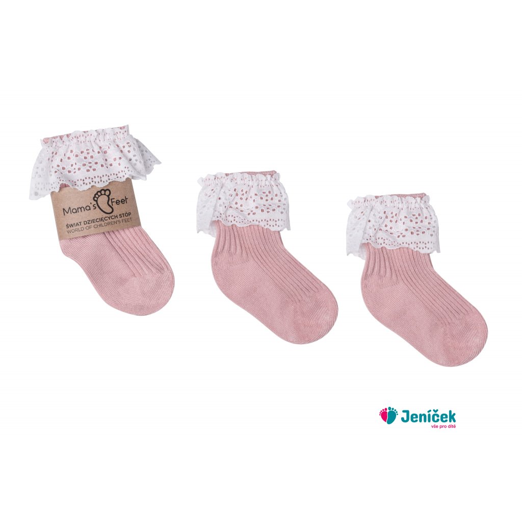 Mama's Feet Dětské ponožky Vintage Love Dirty Pink růžové