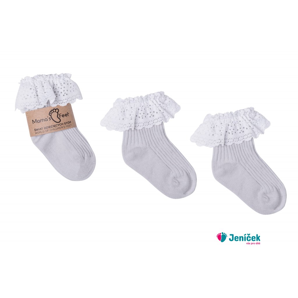 Mama's Feet Dětské ponožky Vintage Love Gray šedé