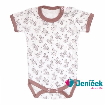 Mamatti Kojenecké body kr. rukáv, Happy - bílá s potiskem
