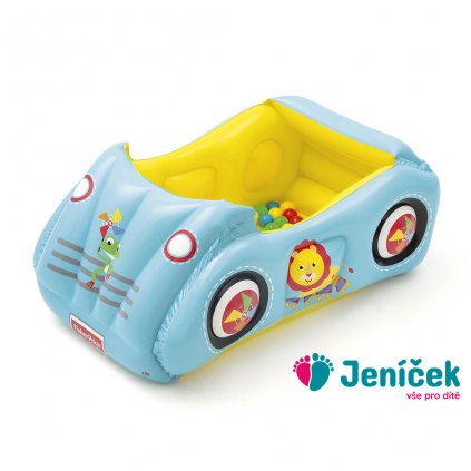 Dětské nafukovací autíčko Fisher-Price s míčky 119x79x51 cm