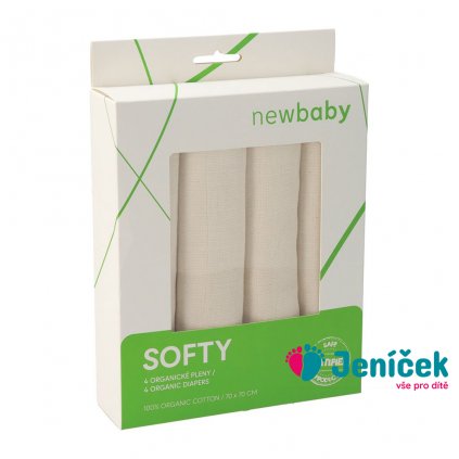 Látkové pleny z organické bavlny New Baby Softy 70 x 70 cm 4 ks