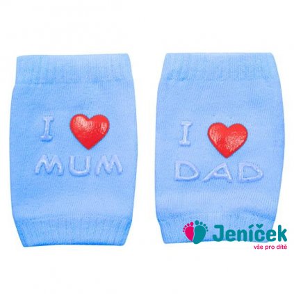 Dětské nákoleníky New Baby s ABS I Love Mum and Dad modré