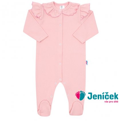 Kojenecký bavlněný overal New Baby Stripes růžový