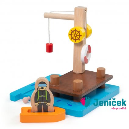 Bigjigs Rail Přístav s jeřábem, člunem a potápečem