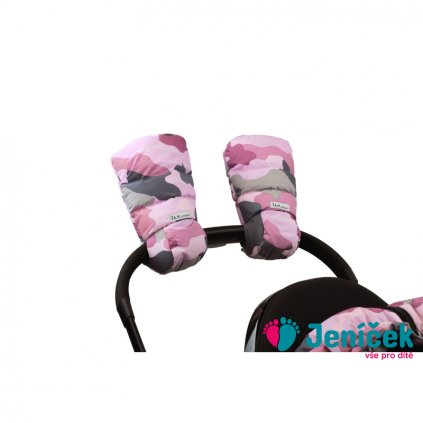 7AM Enfant WarMMuffs rukavice na kočárek Camo Pink