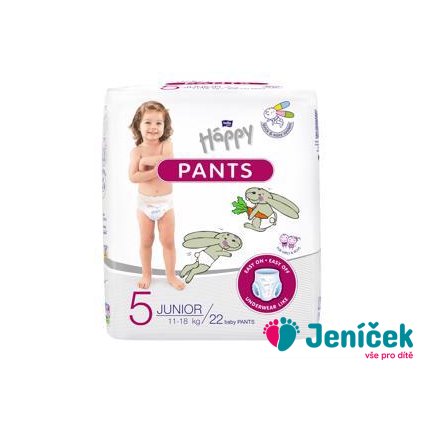 BELLA HAPPY Pants Kalhotky plenkové jednorázové 5 Junior (11-18 kg) 22 ks