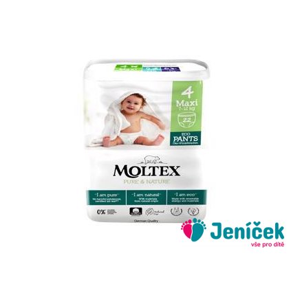 MOLTEX Pure&Nature Kalhotky plenkové jednorázové 4 Maxi (7-12 kg) 22 ks