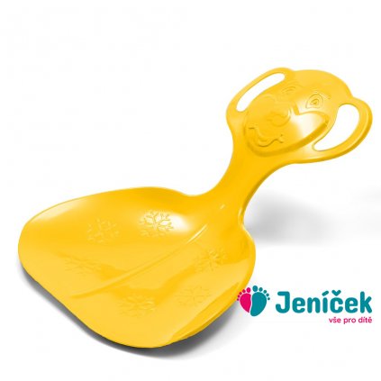 Dětský sáňkovací kluzák lopata Baby Mix COMFORT LINE M žlutý