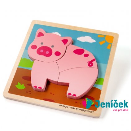 Bigjigs Toys Vkládací puzzle Prasátko