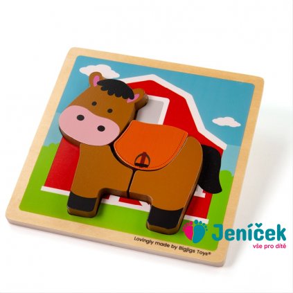 Bigjigs Toys Vkládací puzzle Koník