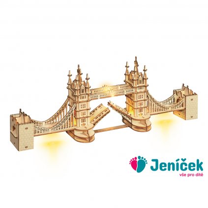 RoboTime dřevěné 3D puzzle most Tower Bridge svítící