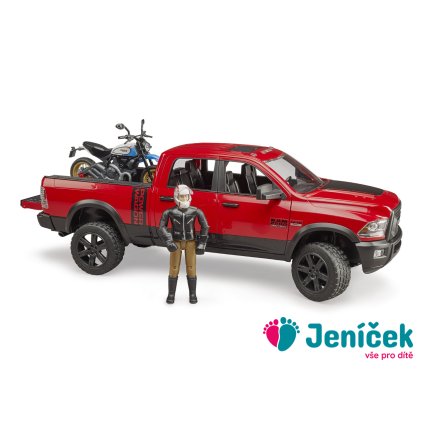Bruder Terénní auto RAM s motocyklem