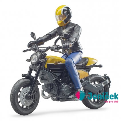 Bruder 63053 BWORLD Motocykl Scrambler Ducati Cafe Racer s jezdcem