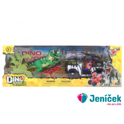 Terénní auto s dinosaury