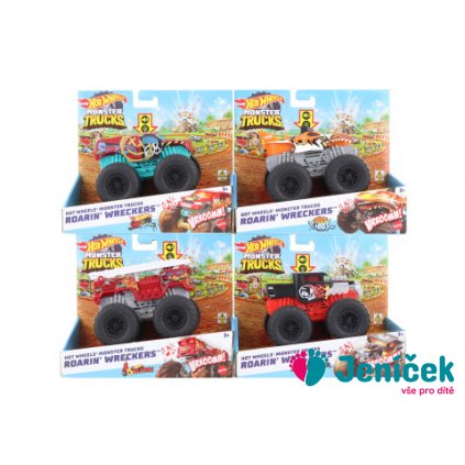 Hot Wheels Monster trucks svítící a rámusící vrak HDX60