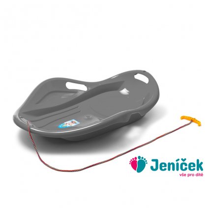 Dětský sáňkovací kluzák Mušle Baby Mix PREMIUM KOMFORT 80 cm šedý