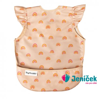 Tiny Twinkle Zástěrka s bryndákem s volánky, L - Boho Rainbow