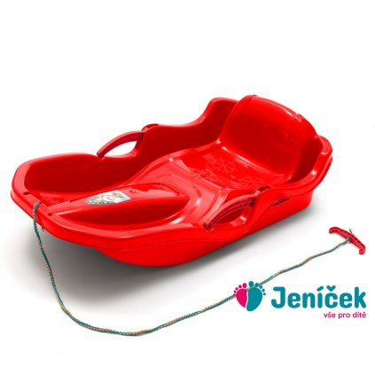 Plastové boby s opěradlem a brzdami Baby Mix SPEED BOB červené