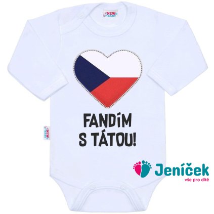 Body s potiskem New Baby Fandím s tátou bílé vel. 74 V