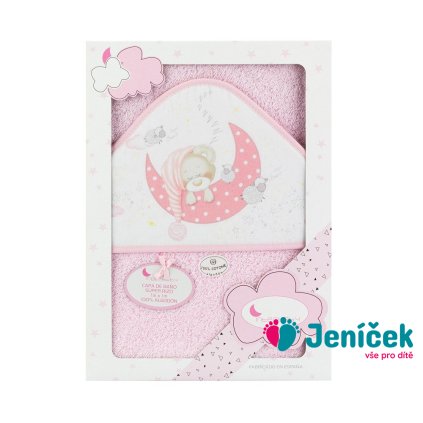 INTERBABY | OSUŠKA froté Medvídek spí - růžová