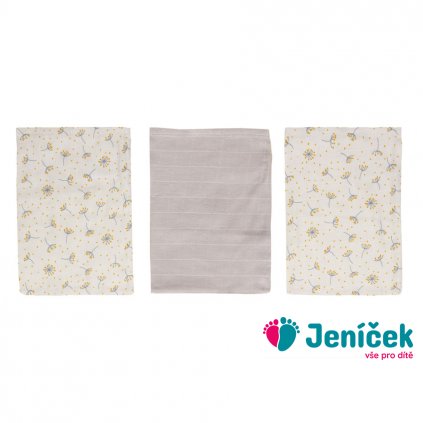 Bebe-Jou Mušelínové žínky Bébé-Jou Fabulous Wish Grey 3ks