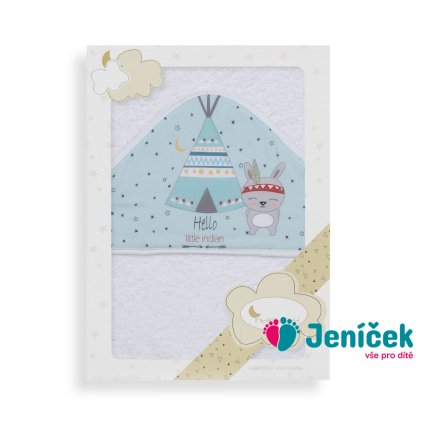 INTERBABY | Osuška froté TEEPEE - BÍLO/ZELENÁ