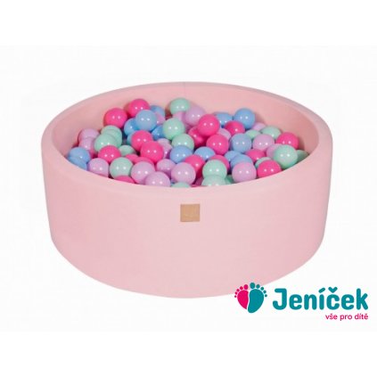Suchý bazének s míčky 90x30cm s 200 míčky, růžová: mintová, modrá, pastelová růžová, světle růžová