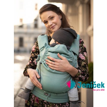 Kinder Hop Rostoucí ergonomické nosítko Multi Soft Little Herringbone Turquoise 100% bavlna, žakár