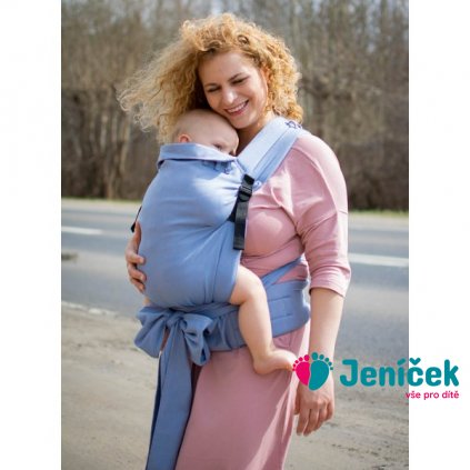 Kinder Hop Rostoucí ergonomické nosítko Half Buckle Little Herringbone Blue 100% bavlna, žakár