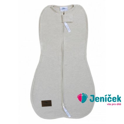 Zavinovačka Sleepee First Step Swaddle s čepičkou zdarma béžová