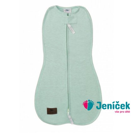 Zavinovačka Sleepee First Step Swaddle s čepičkou zdarma mintová