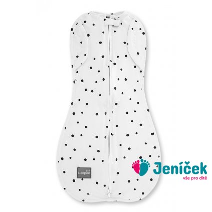 Zavinovačka Sleepee Second Step Swaddle s čepičkou zdarma Tečky černé