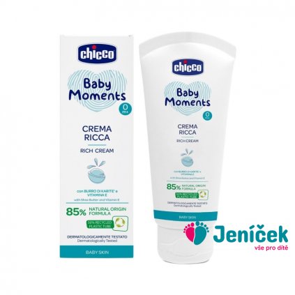 CHICCO Krém vyživující Baby Moments 85% přírodních složek 100 ml, 0m+