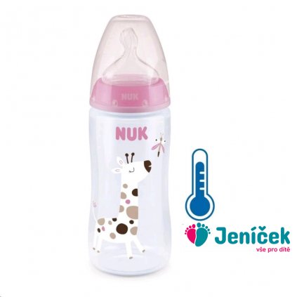 Kojenecká láhev NUK FC+Temperature Control 300 ml BOX-Flow Control savička pink