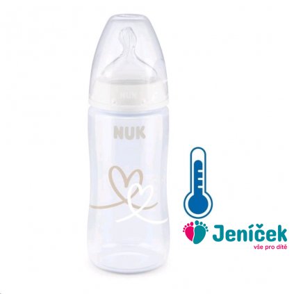 Kojenecká láhev NUK FC+Temperature Control 300 ml BOX-Flow Control savička white