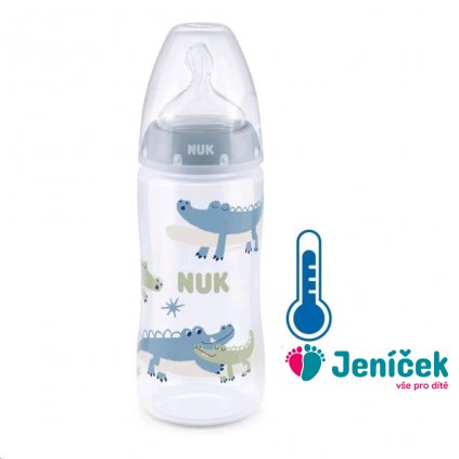 Kojenecká láhev NUK FC+Temperature Control 300 ml BOX-Flow Control savička blue