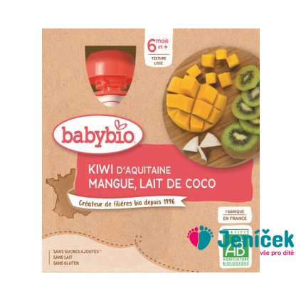 BABYBIO Kiwi mango kokos 4x 90 g