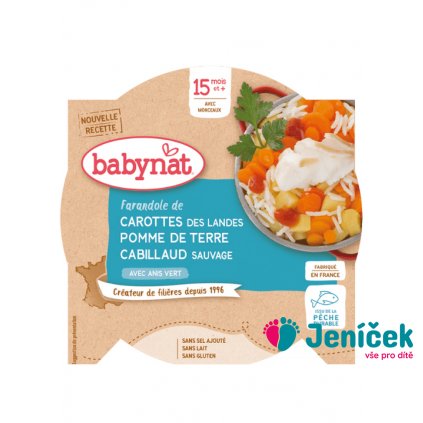 BABYBIO Menu mrkev a brambory s treskou 260 g