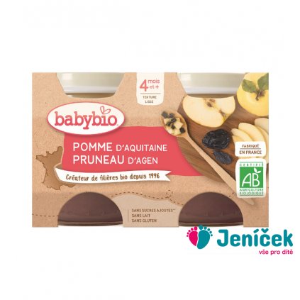 BABYBIO Příkrm jablko švestka 2x 130 g