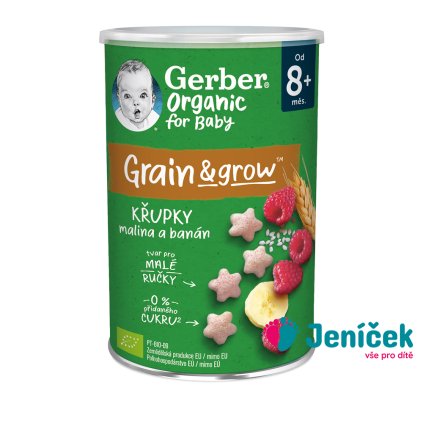 GERBER Organic křupky s malinou a banánem 35 g