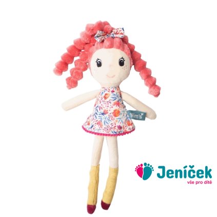 Hencz Toys Měkká hadrová panenka LAURA s růžovými vlásky