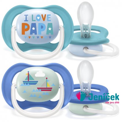 Philips AVENT Šidítko Ultra air Text 6-18m chlapec, 2 ks