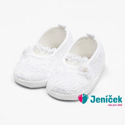 Kojenecké krajkové baletky capáčky New Baby bílá 12-18 m