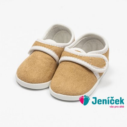 Kojenecké semiškové capáčky New Baby hnědá 0-3 m