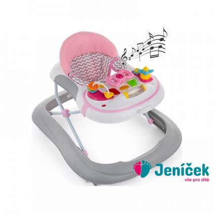 PETITE&MARS Chodítko se zvukem Monty Chevron Pink