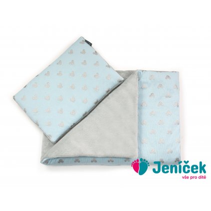 Blue MIKI blanket gray